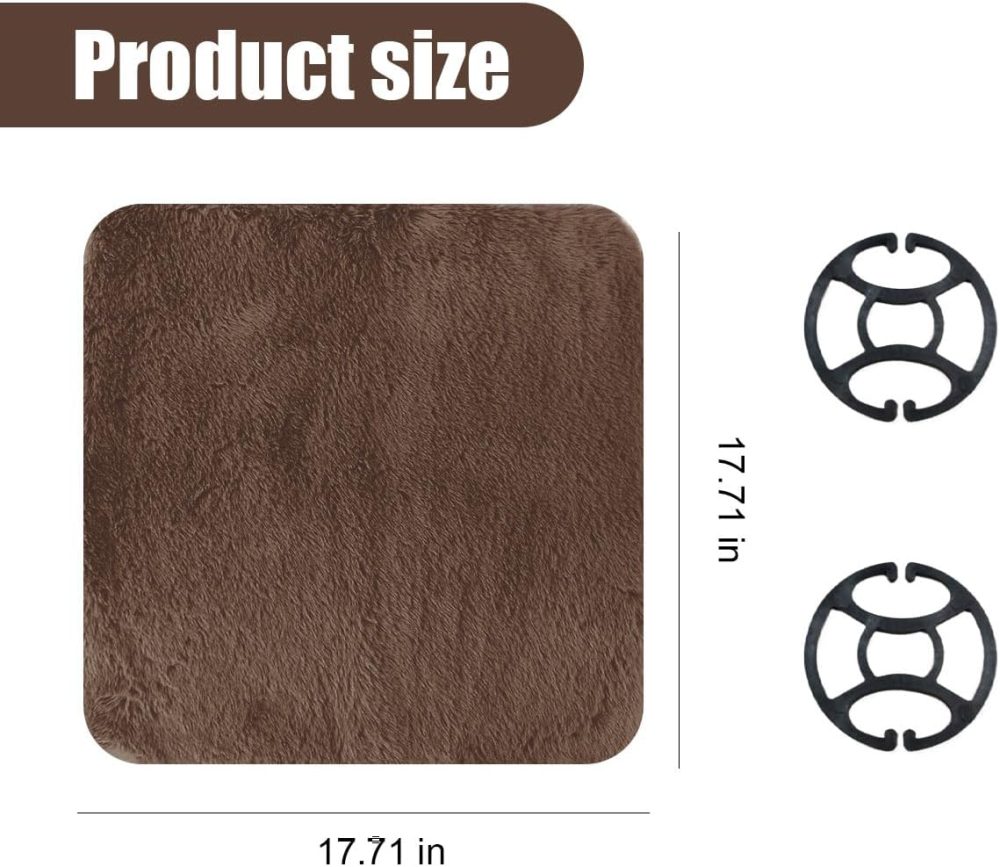 Sheepskin Car Seat Cushion, Soft Comfort Winter Driver Seat Cover, Fluffy Faux Fur Front Seat Pad, Car Seat Protector Pad for Office Chair, Universal Interior Accessory for Car SUV Truck (Coffee) - Image 2