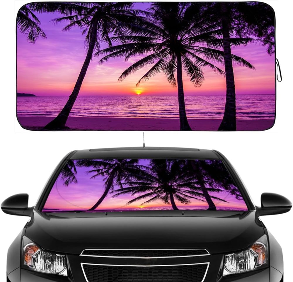 Car Windshield Sun Shade Foldable Cute Sun Windshield Shade for Car UV Protecion Heat Reduction Funny Car Cooling for  Car Accessories Cool Seats, Easy Fold