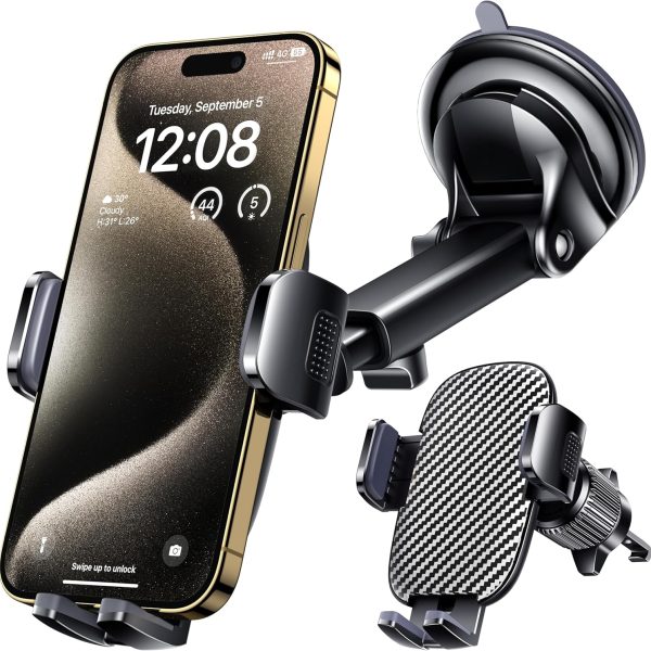 Car Phone Holder Mount Phone Mount for Car Windshield Dashboard Air Vent Universal Hands Free Automobile Cell Phone Holder Fit for iPhone Smartphone Camera Mounts